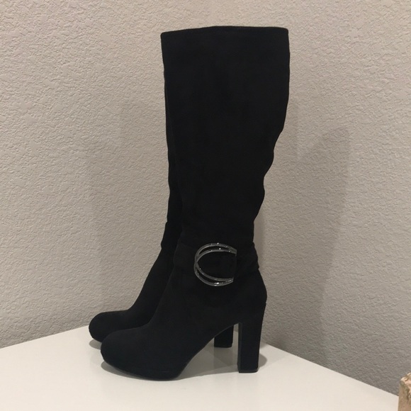 Impo Shoes - Black platform high calf boots